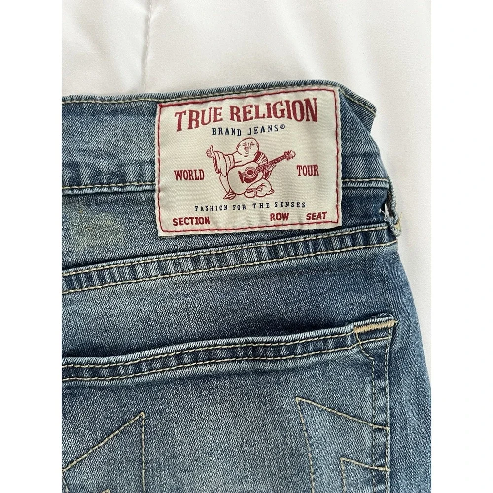 True Religion Ricky Straight Jeans Mens‎ 34x34 Medium Wash Y2K Skater (142)